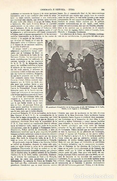 Sammelleidenschaft Andere Papierartikel: LAMINA ESPASA 27021: Eisenhower con el presidente Nehru de India - Varios