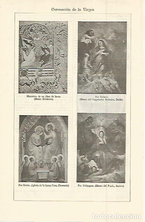 Otros art&iacute;culos de coleccionismo en papel: LAMINA ESPASA 15014: Coronacion de la Virgen por Velazquez Giotto y Ruben - Varios