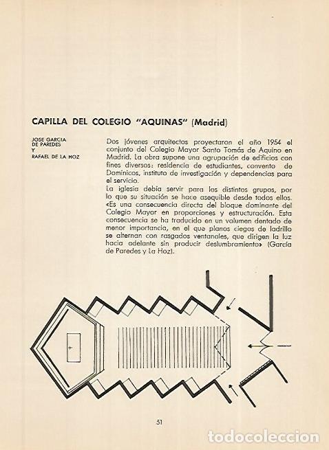 Sammelleidenschaft Andere Papierartikel: LAMINA 3609: Planta de la Capilla del Colegio Aquinas. Madrid - A. Fernandez Arenas