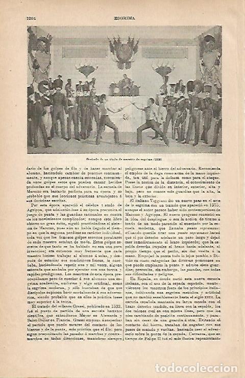 Otros art&iacute;culos de coleccionismo en papel: LAMINA ESPASA 18974: Grabado de un titulo de maestro de esgrima en 1835 - Varios