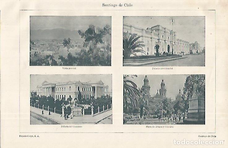 Otros art&iacute;culos de coleccionismo en papel: LAMINA ESPASA 12285: Palacios de Santiago de Chile - Varios