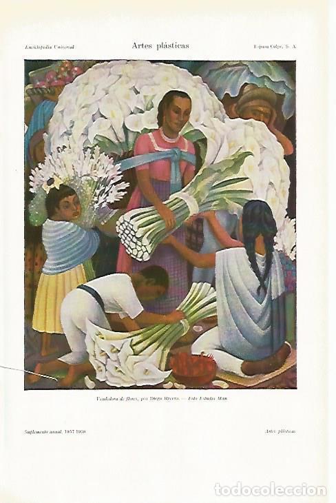 Altri oggetti di carta: LAMINA ESPASA 14846: Vendedora de flores por Diego Rivera - Varios