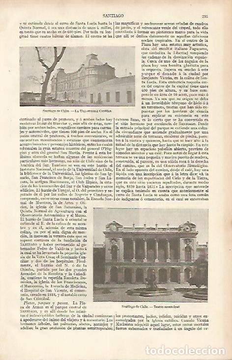 Otros art&iacute;culos de coleccionismo en papel: LAMINA ESPASA 19462: Universidad Catolica de Santiago de Chile - Varios