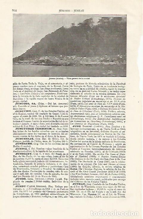Otros art&iacute;culos de coleccionismo en papel: LAMINA ESPASA 21117: Vista de Juneau Alaska - Varios