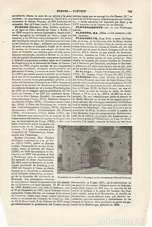 Otros art&iacute;culos de coleccionismo en papel: LAMINA ESPASA 27151: Capilla de Santiago en Pleneut Francia - Varios