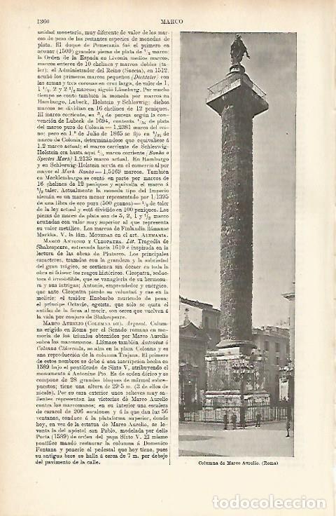 Otros art&iacute;culos de coleccionismo en papel: LAMINA ESPASA 4048: Columna de Marco Aurelio en Roma - Varios Autores