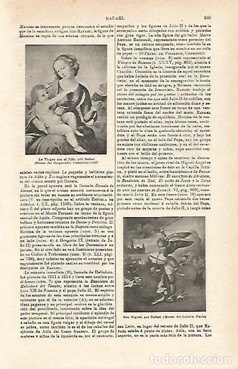 Otros art&iacute;culos de coleccionismo en papel: LAMINA ESPASA 15899: La Virgen con el Ni&ntilde;o y San Miguel por Rafael - Varios