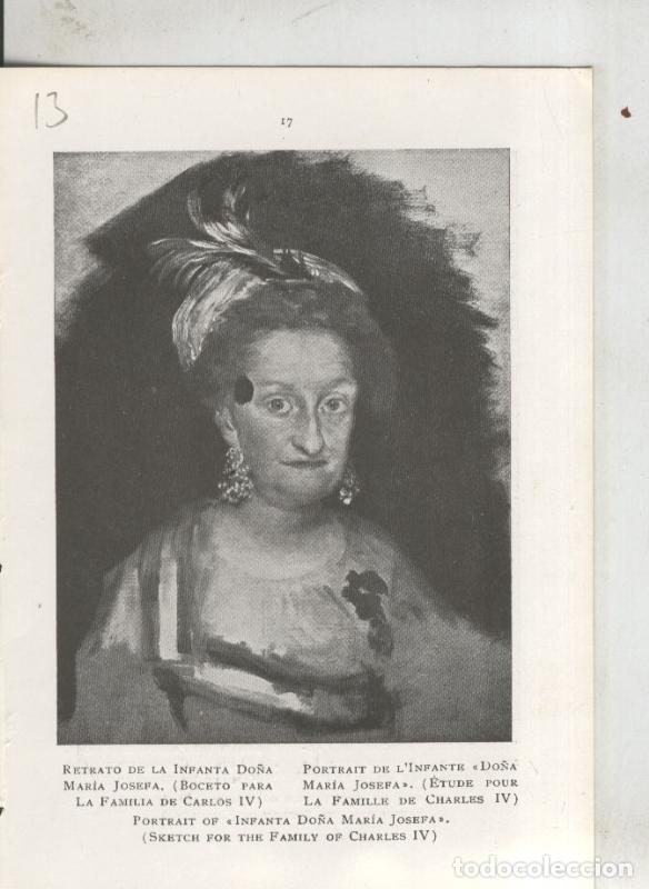 Otros art&iacute;culos de coleccionismo en papel: Goya en el museo del prado: lamina 13: Boceto de la infanta D.Maria Josefa - Varios