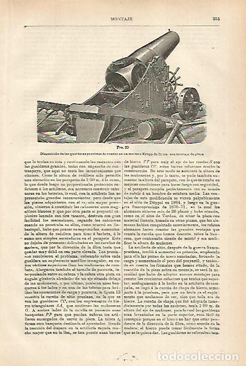 Otros art&iacute;culos de coleccionismo en papel: LAMINA ESPASA 27940: Mortero Krupp de 21 cm - Varios