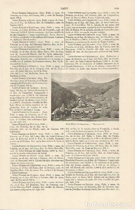 Otros art&iacute;culos de coleccionismo en papel: LAMINA ESPASA 22995: Vista de Saint Pierre de Chartreuse - Varios