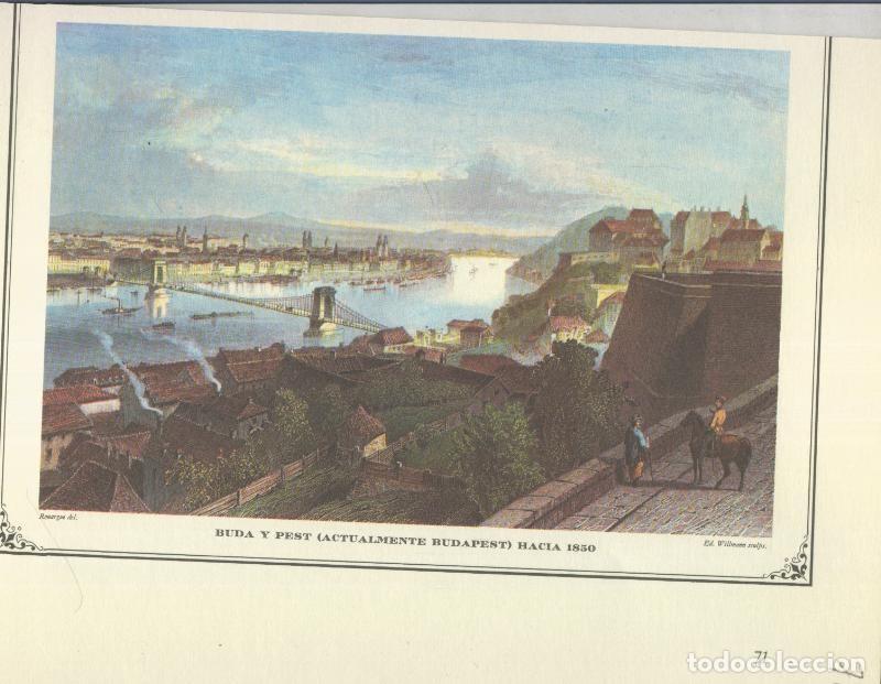 Otros art&iacute;culos de coleccionismo en papel: Lamina 72: Buda y Pest (Budapest) hacia 1850 - Varios