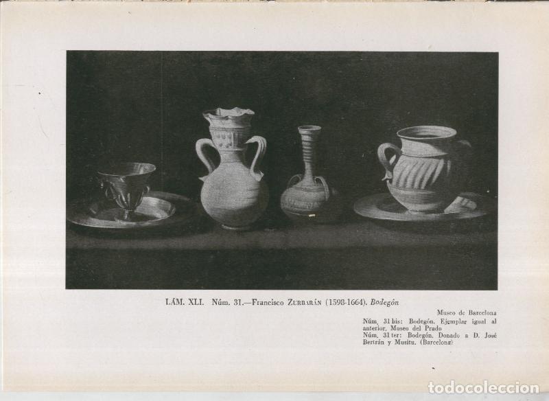 Otros art&iacute;culos de coleccionismo en papel: La coleccion Cambo, lamina 41: Francisco Zurbaran: Bodegon - F.J.Sanchez Canton