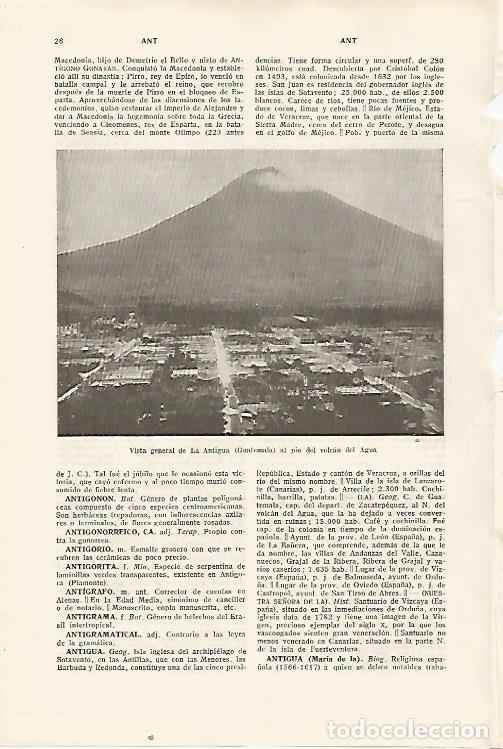 Otros art&iacute;culos de coleccionismo en papel: LAMINA SALVAT 80233: Vista de La Antigua (Guatemala) - Varios