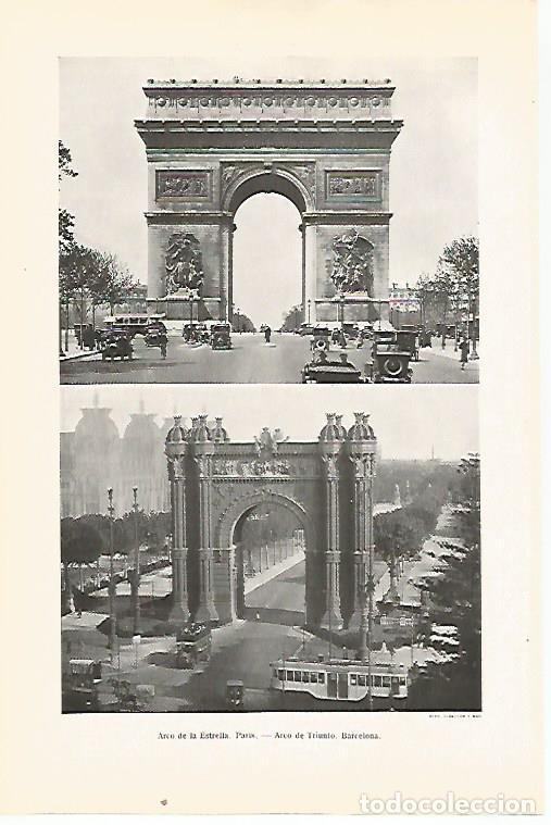 Otros art&iacute;culos de coleccionismo en papel: LAMINA SALVAT 80285: Arco de la Estrella de Paris y Arco de Triunfo de Barcelona - Varios
