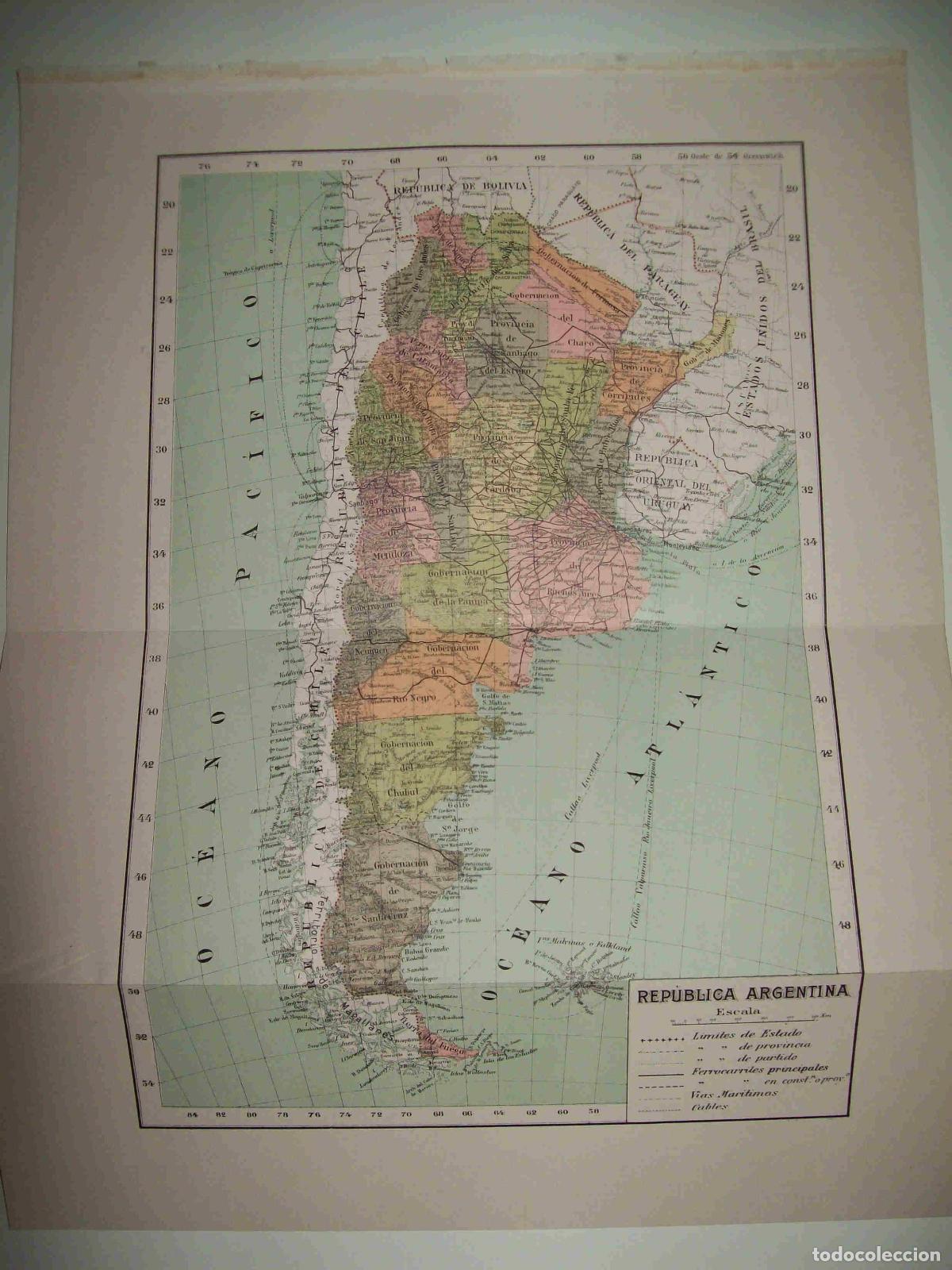 Otros art&iacute;culos de coleccionismo en papel: LAMINA SALVAT 80302: Mapa de Argentina - Varios