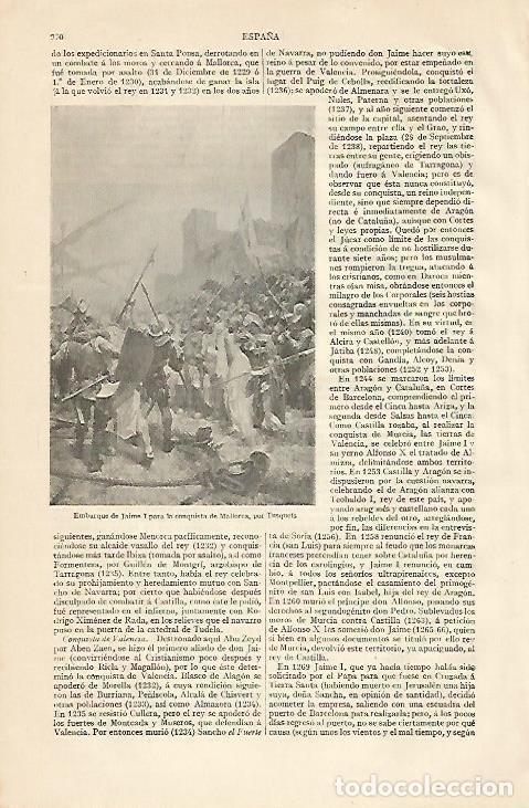 Otros art&iacute;culos de coleccionismo en papel: LAMINA ESPASA 10293: Embarque de Jaume I para la conquista de Mallorca por Tusquets - Varios