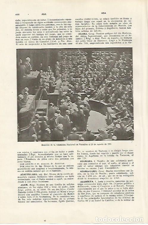Otros art&iacute;culos de coleccionismo en papel: LAMINA SALVAT 80227: Asamblea Nacional en Versalles en 1926 - Varios