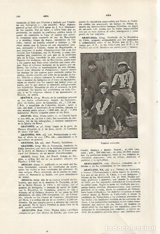 Otros art&iacute;culos de coleccionismo en papel: LAMINA SALVAT 80274: Familia de Araucania (Chile) - Varios