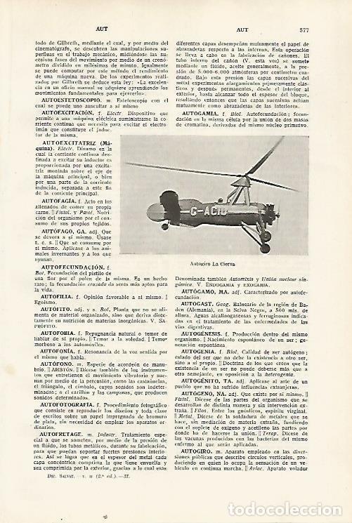 Otros art&iacute;culos de coleccionismo en papel: LAMINA SALVAT 80391: Autogiro La Cierva - Varios