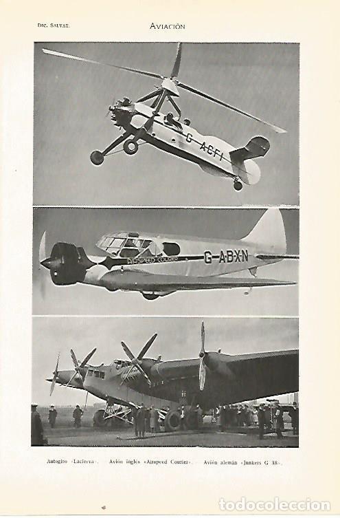 Otros art&iacute;culos de coleccionismo en papel: LAMINA SALVAT 80402: Autogiro Lacierva - Avion Aisrpeed Courier - Avion Junkers G 38 - Varios