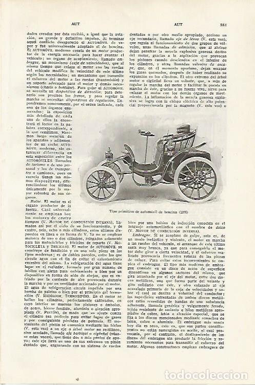 Otros art&iacute;culos de coleccionismo en papel: LAMINA SALVAT 80394: Automovil de bencina de 1895 - Varios