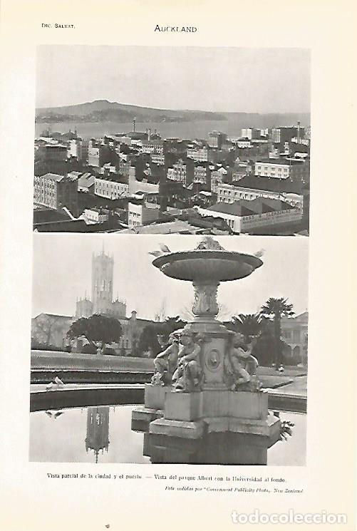 Otros art&iacute;culos de coleccionismo en papel: LAMINA SALVAT 80380: Vistas de Auckland - Varios