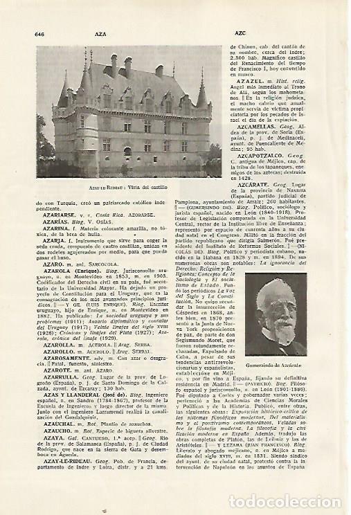 Otros art&iacute;culos de coleccionismo en papel: LAMINA SALVAT 80411: Castillo de Azay le Rideau - Varios