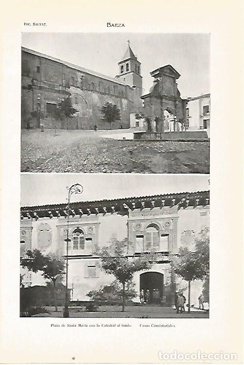 Otros art&iacute;culos de coleccionismo en papel: LAMINA SALVAT 80428: Plaza de Santa Maria y Ayuntamiento de Baeza - Varios