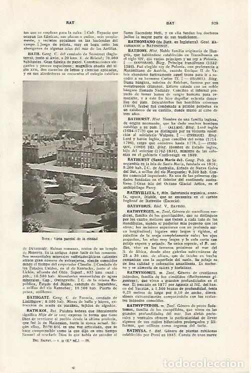 Otros art&iacute;culos de coleccionismo en papel: LAMINA SALVAT 80513: Vista de Bath - Varios