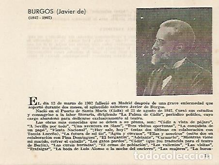 Otros art&iacute;culos de coleccionismo en papel: LAMINA 2638: Javier de Burgos - Jose Maria Junyent (director)