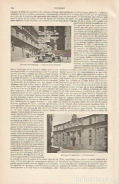Otros art&iacute;culos de coleccionismo en papel: LAMINA ESPASA 19445: Plazuela de las Platerias en Santiago de Compostela - Varios