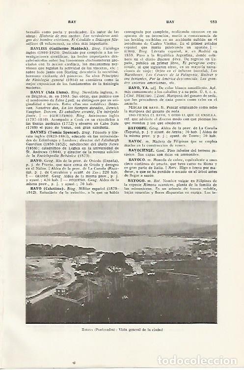 Otros art&iacute;culos de coleccionismo en papel: LAMINA SALVAT 80522: Vista de Bayona (Pontevedra) - Varios