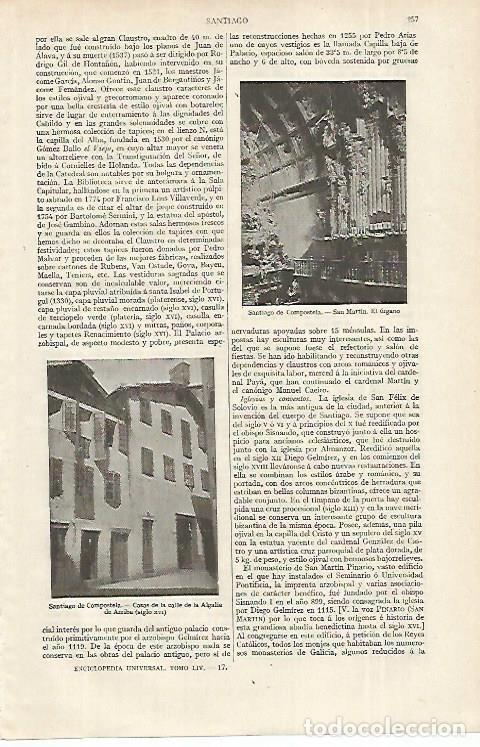 Otros art&iacute;culos de coleccionismo en papel: LAMINA ESPASA 12268: El organo de San Martin Santiago de Compostela - Varios