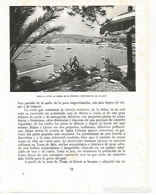 Otros art&iacute;culos de coleccionismo en papel: LAMINA 10465: Vista de S Agaro desde el Club Garbi - Josep Pla
