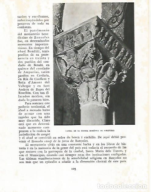 Otros art&iacute;culos de coleccionismo en papel: LAMINA 10476: Capitel de la iglesia de Porqueres Girona - Josep Pla