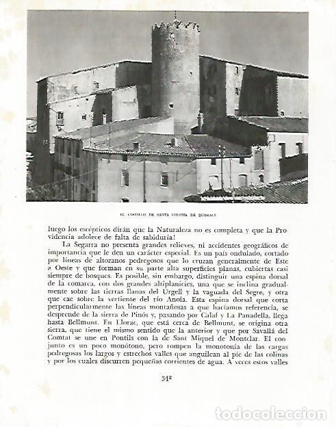 Otros art&iacute;culos de coleccionismo en papel: LAMINA 10577: Castillo de Santa Coloma de Queralt - Josep Pla