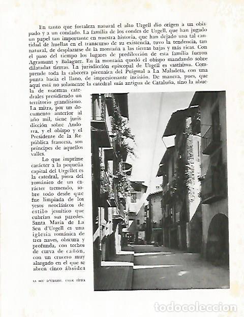 Otros art&iacute;culos de coleccionismo en papel: LAMINA 10587: Calle de la Seu d Urgell - Josep Pla