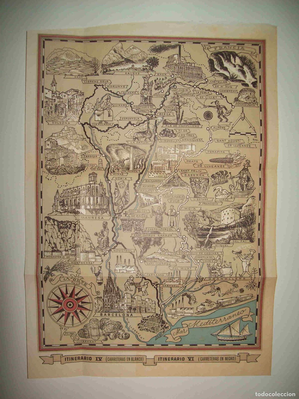 Otros art&iacute;culos de coleccionismo en papel: LAMINA 10694: Mapa del Itinerario IV - Josep Pla