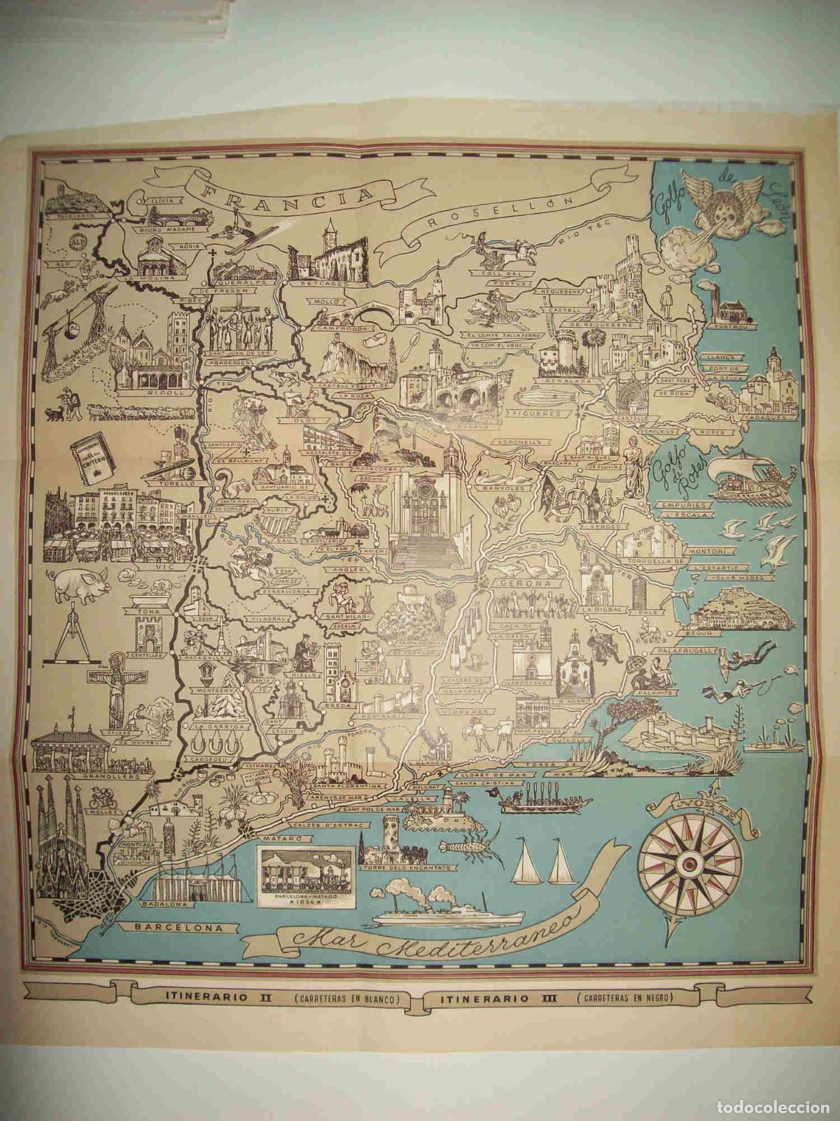 Otros art&iacute;culos de coleccionismo en papel: LAMINA 10699: Mapa de los Itinierarios II - III - Josep Pla