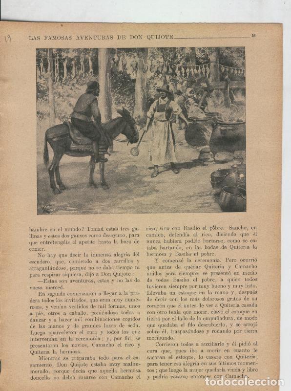 Otros art&iacute;culos de coleccionismo en papel: Las famosas aventuras de Don Quijote lamina 19 - Varios