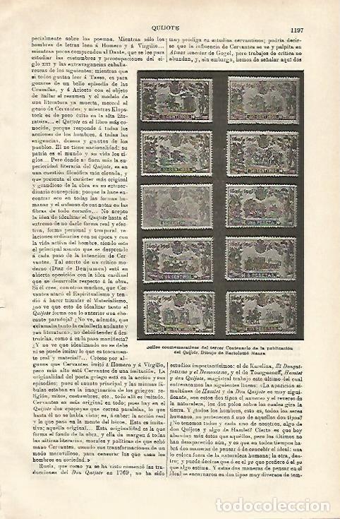 Otros art&iacute;culos de coleccionismo en papel: LAMINA ESPASA 20725: Sellos conmemorativos de El Quijote - Varios