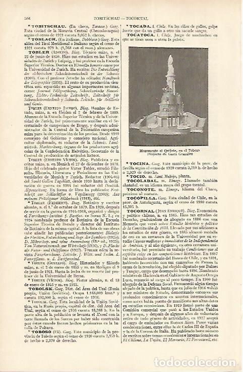 Otros art&iacute;culos de coleccionismo en papel: LAMINA ESPASA 22396: Monumento al Quijote en El Toboso - Varios