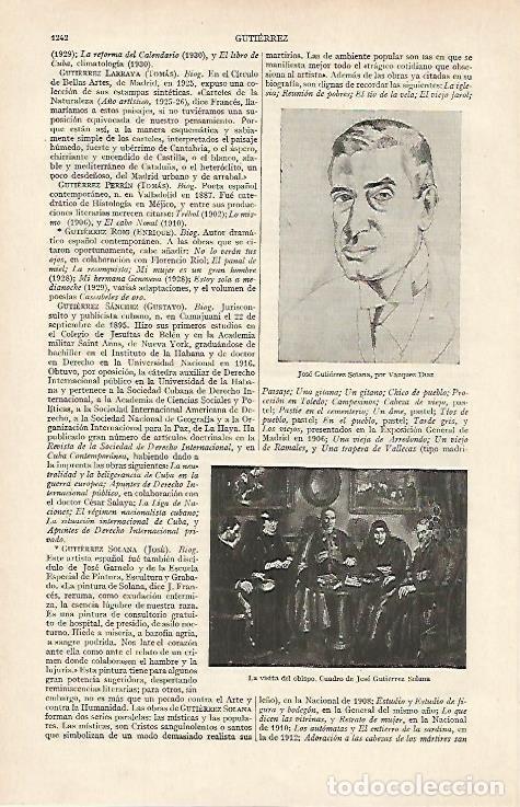 Otros art&iacute;culos de coleccionismo en papel: LAMINA ESPASA 16205: Jose Gutierrez Solana por Vazquez Diaz - Varios