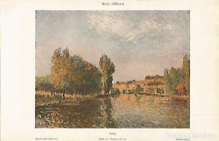 Sammelleidenschaft Andere Papierartikel: LAMINA ESPASA 2636: Paisaje por Sisley - Varios Autores