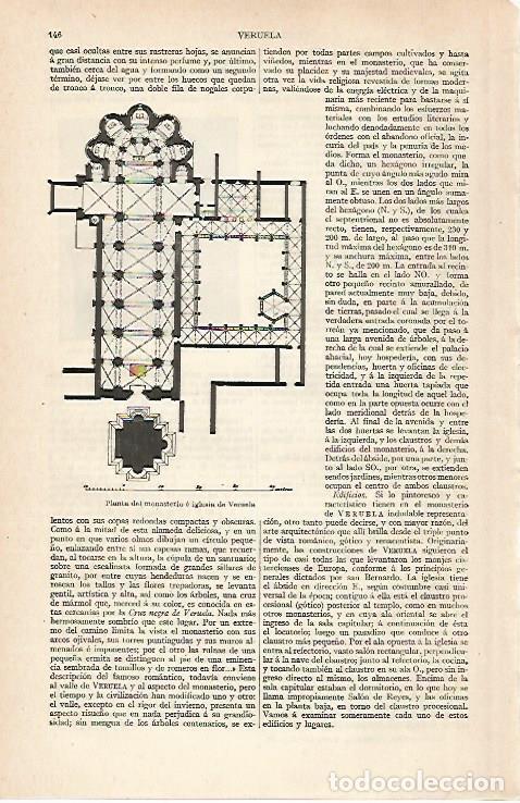 Otros art&iacute;culos de coleccionismo en papel: LAMINA ESPASA 28853: Planta del Monasterio de Veruela Zaragoza - Varios