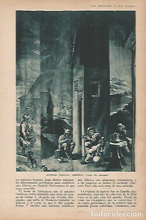 Otros art&iacute;culos de coleccionismo en papel: LAMINA BLANCO Y NEGRO 7721: Tapiz de Teniers en la Catedral de Santiago - Varios