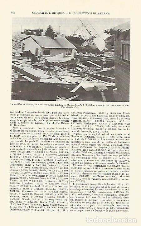 Otros art&iacute;culos de coleccionismo en papel: LAMINA ESPASA 29369: Terremoto en la isla de Kodiak en Alaska - Varios