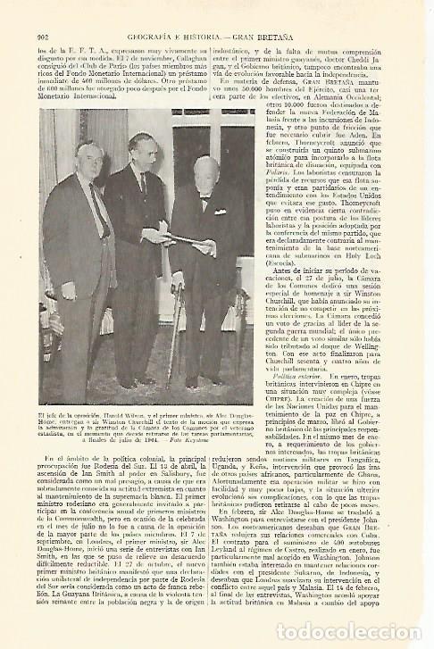 Otros art&iacute;culos de coleccionismo en papel: LAMINA ESPASA 29389: H. Wilson y Al. Douglas-Home con W. Churchill julio de 1964 - Varios