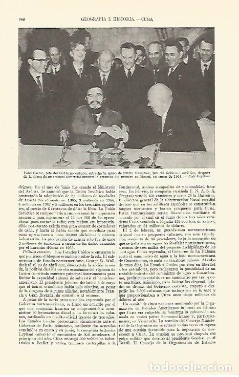 Otros art&iacute;culos de coleccionismo en papel: LAMINA ESPASA 29342: Fidel Castro con Nikita Kruschev - Varios