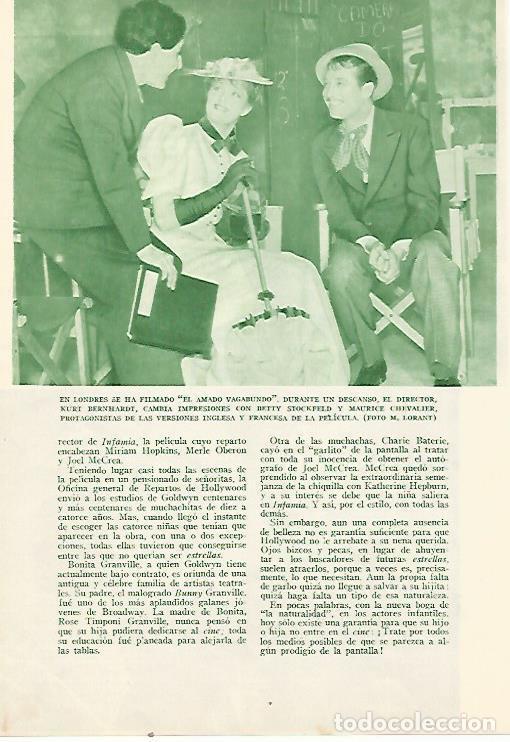 Collectionnisme Papier divers: LAMINA BLANCO Y NEGRO 7949: Betty Stockfeld Maurice Chevalier y el director Kurt Bernhardt - Varios